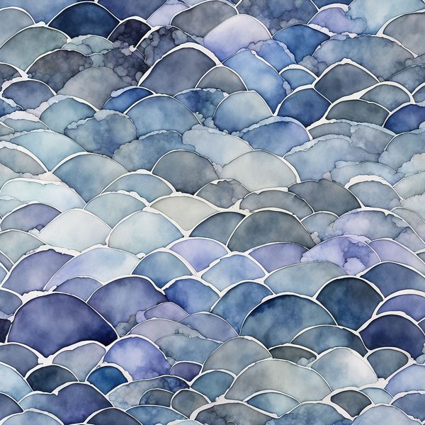 Periwinkle Haze Floral Digital Paper: Watercolor Backgrounds (10 JPGs) — image 7