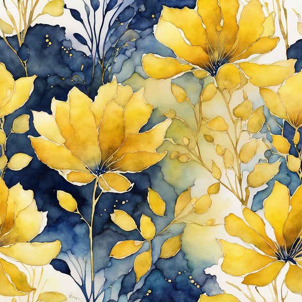Navy Abstract Floral Digital Paper Set: Watercolor Backgrounds (10 JPGs) — image 1