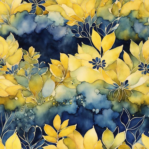 Navy Abstract Floral Digital Paper Set: Watercolor Backgrounds (10 JPGs) — image 2