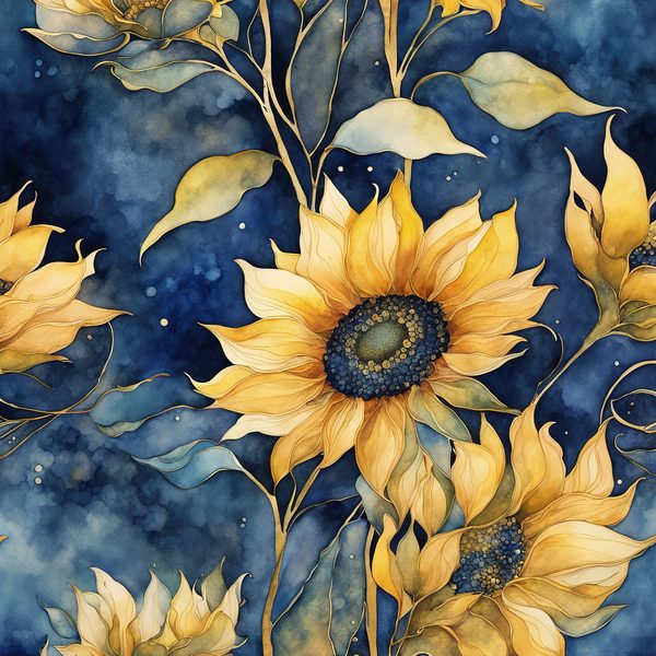 Navy Abstract Floral Digital Paper Set: Watercolor Backgrounds (10 JPGs) — image 3