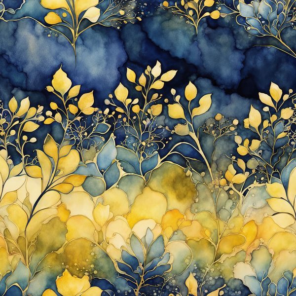 Navy Abstract Floral Digital Paper Set: Watercolor Backgrounds (10 JPGs) — image 9