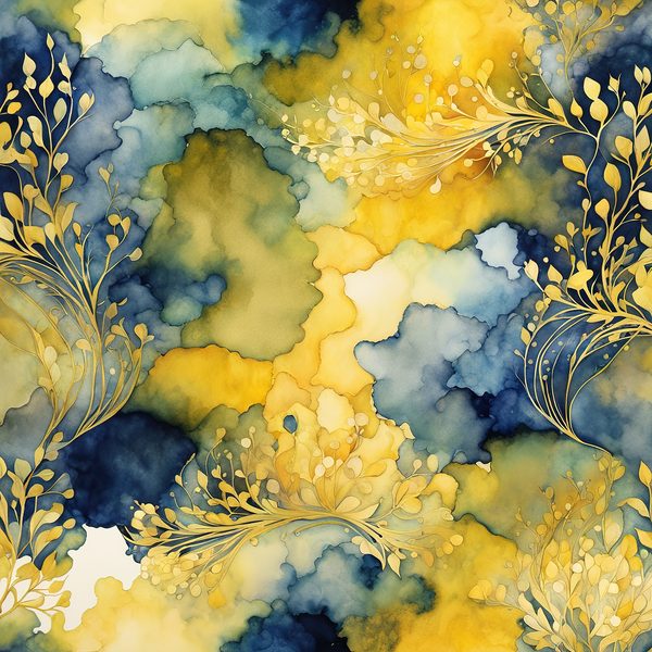 Navy Abstract Floral Digital Paper Set: Watercolor Backgrounds (10 JPGs) — image 10