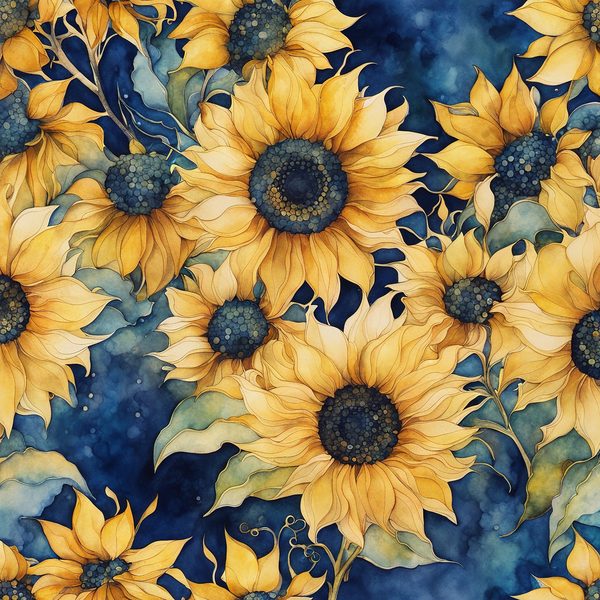 Navy Abstract Floral Digital Paper Set: Watercolor Backgrounds (10 JPGs) — image 12