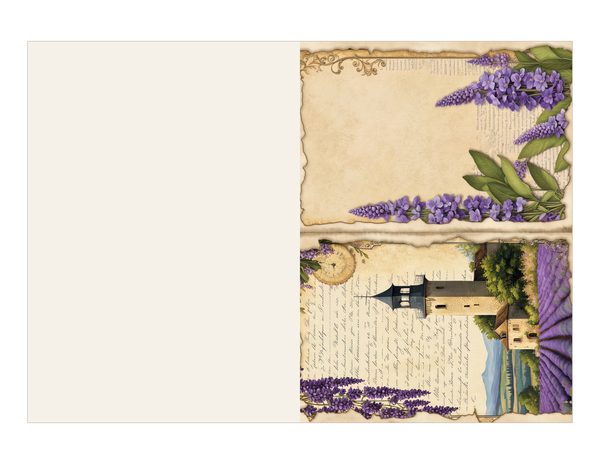 Vintage Lavender Fields Watercolor Digital Paper Kit: Printable Papers, Cards, Tags, Ephemera — image 12