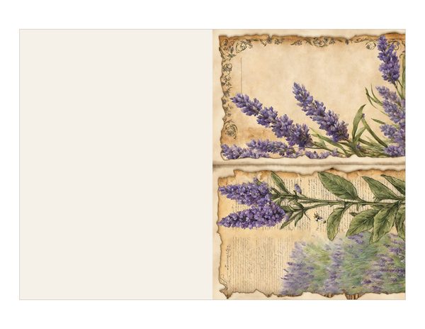 Vintage Lavender Fields Watercolor Digital Paper Kit: Printable Papers, Cards, Tags, Ephemera — image 13