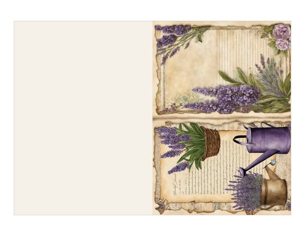 Vintage Lavender Fields Watercolor Digital Paper Kit: Printable Papers, Cards, Tags, Ephemera — image 14