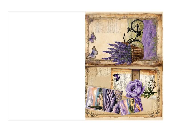 Vintage Lavender Fields Watercolor Digital Paper Kit: Printable Papers, Cards, Tags, Ephemera — image 16