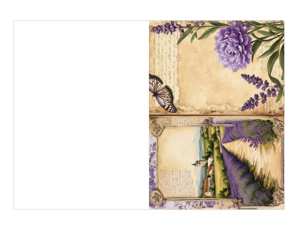 Vintage Lavender Fields Watercolor Digital Paper Kit: Printable Papers, Cards, Tags, Ephemera — image 17