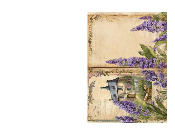 Vintage Lavender Fields Watercolor Digital Paper Kit: Printable Papers, Cards, Tags, Ephemera — image 18