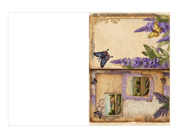 Vintage Lavender Fields Watercolor Digital Paper Kit: Printable Papers, Cards, Tags, Ephemera — image 19