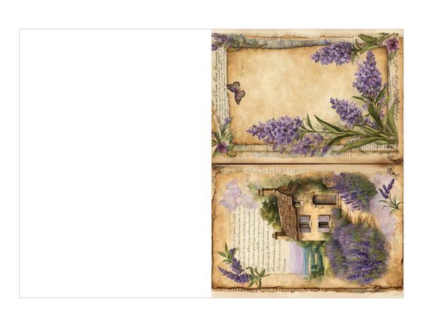 Vintage Lavender Fields Watercolor Digital Paper Kit: Printable Papers, Cards, Tags, Ephemera — image 20