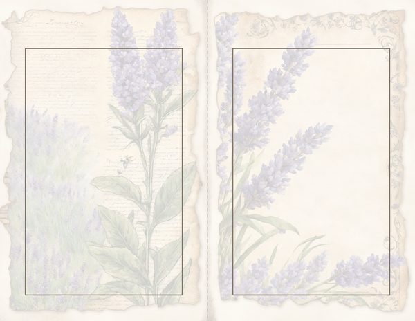 Vintage Lavender Fields Watercolor Digital Paper Kit: Printable Papers, Cards, Tags, Ephemera — image 33