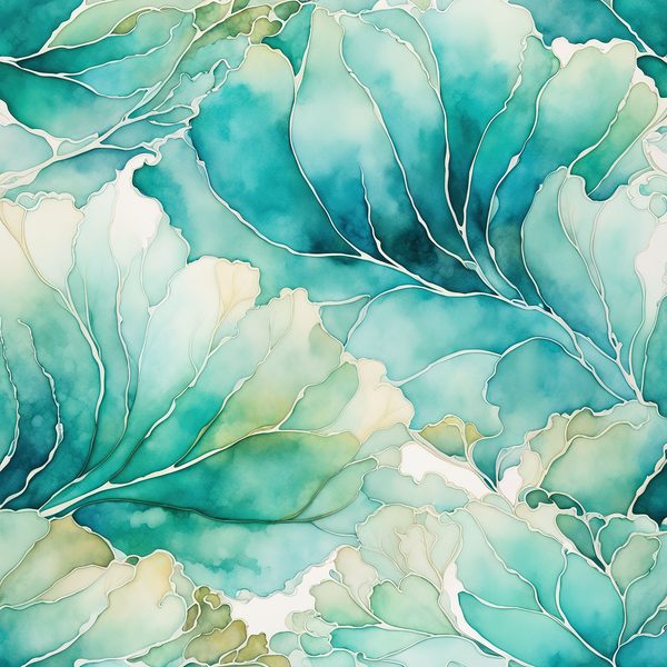 Turquoise Floral Digital Paper Set: Gold Foil Boho Art (10 JPGs) — image 5