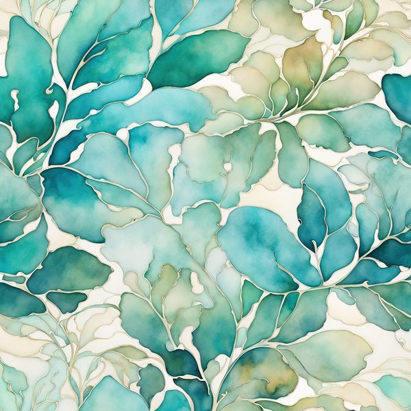 Turquoise Floral Digital Paper Set: Gold Foil Boho Art (10 JPGs) — image 10
