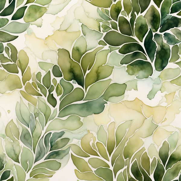 Watercolor Floral Digital Paper: Olive Green & Cream (Commercial Use) — image 7