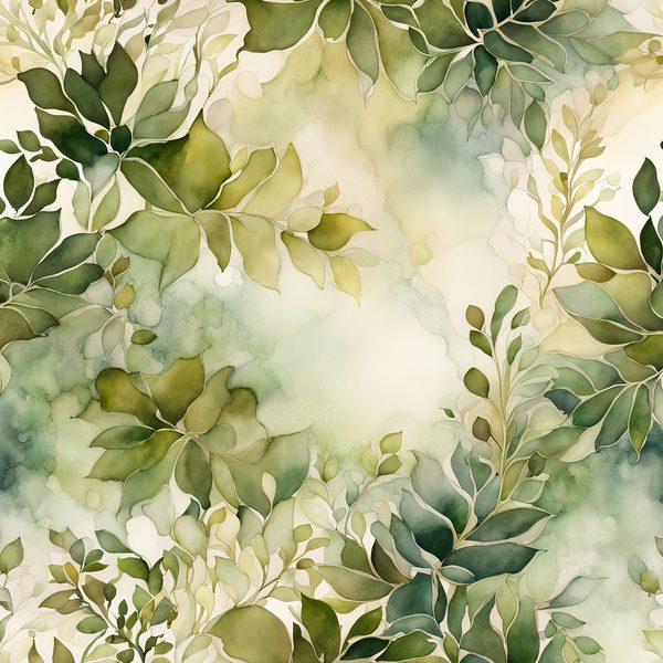 Watercolor Floral Digital Paper: Olive Green & Cream (Commercial Use) — image 9