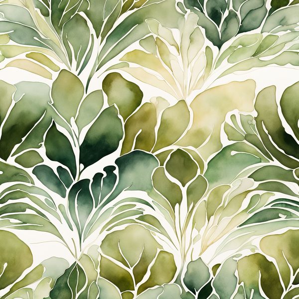 Watercolor Floral Digital Paper: Olive Green & Cream (Commercial Use) — image 11