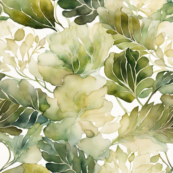Watercolor Floral Digital Paper: Olive Green & Cream (Commercial Use) — image 12