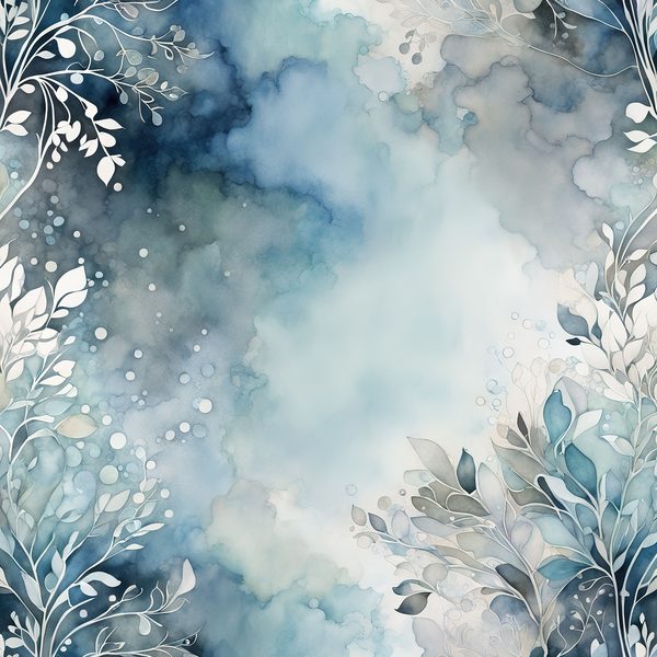 Dusty Blue Watercolor Landscape Digital Paper Pack (10 JPG) — image 5