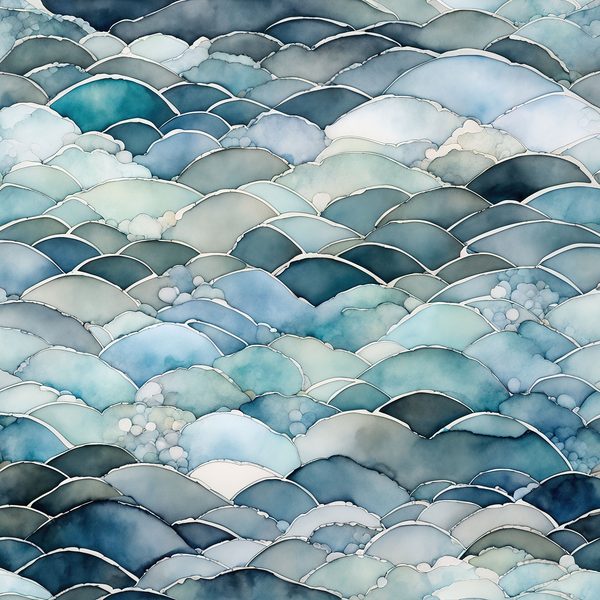 Dusty Blue Watercolor Landscape Digital Paper Pack (10 JPG) — image 6