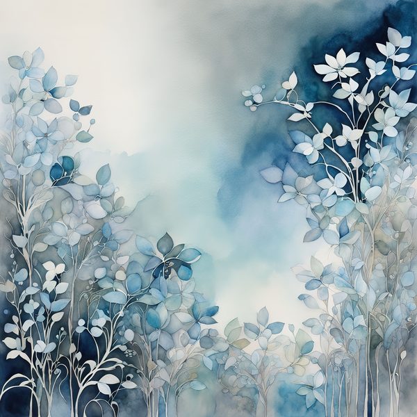 Dusty Blue Watercolor Landscape Digital Paper Pack (10 JPG) — image 10