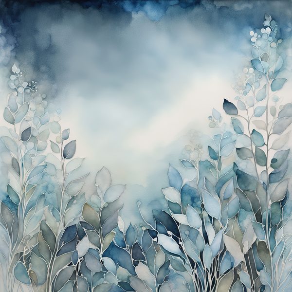 Dusty Blue Watercolor Landscape Digital Paper Pack (10 JPG) — image 13