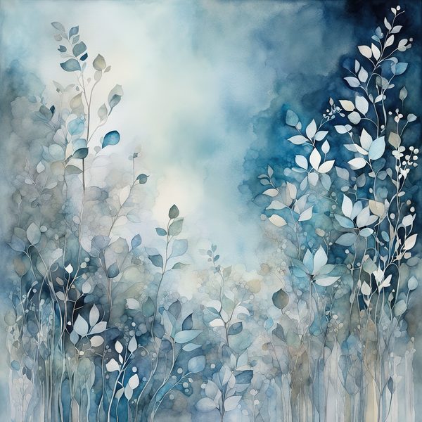 Dusty Blue Watercolor Landscape Digital Paper Pack (10 JPG) — image 14