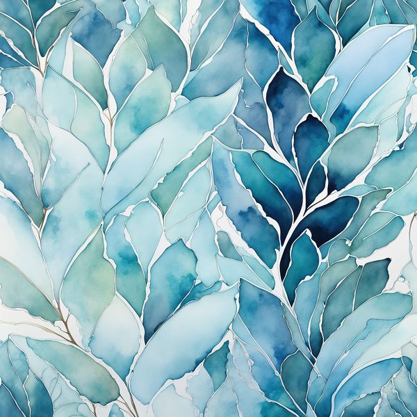 Blue Abstract Floral Digital Paper Set: Bohemian Sky JPGs (Commercial Use) — image 2