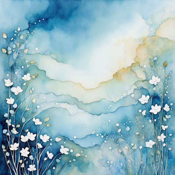 Blue Abstract Floral Digital Paper Set: Bohemian Sky JPGs (Commercial Use) — image 10
