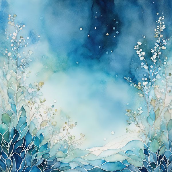Blue Abstract Floral Digital Paper Set: Bohemian Sky JPGs (Commercial Use) — image 11