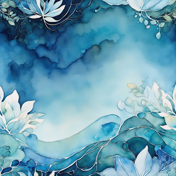 Blue Abstract Floral Digital Paper Set: Bohemian Sky JPGs (Commercial Use) — image 12