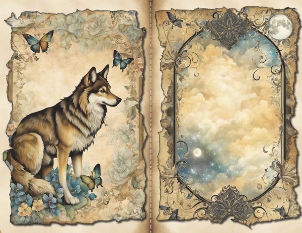 Wolves and Fairies Watercolor Digital Paper Kit: Printable Papers, Cards, Tags, Ephemera — image 4