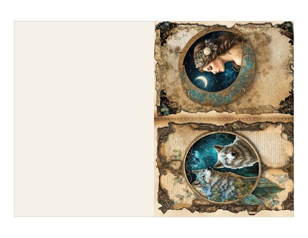 Wolves and Fairies Watercolor Digital Paper Kit: Printable Papers, Cards, Tags, Ephemera — image 12