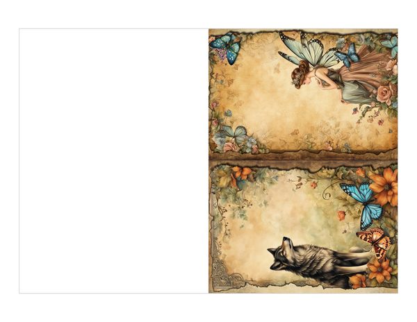 Wolves and Fairies Watercolor Digital Paper Kit: Printable Papers, Cards, Tags, Ephemera — image 16