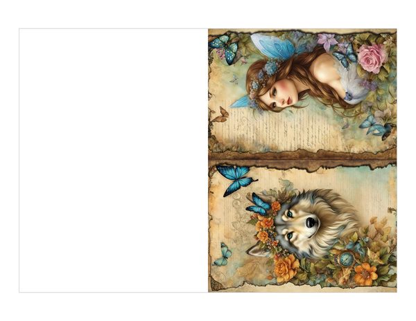 Wolves and Fairies Watercolor Digital Paper Kit: Printable Papers, Cards, Tags, Ephemera — image 20