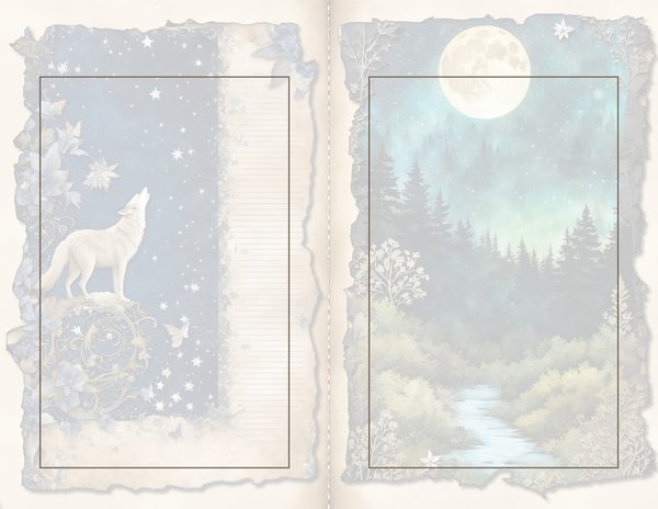 Wolves and Fairies Watercolor Digital Paper Kit: Printable Papers, Cards, Tags, Ephemera — image 33