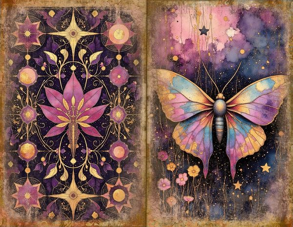 Cosmos Nebula Junk Journal Spreads: Celestial Scrapbook Paper (Digital Download) — image 8