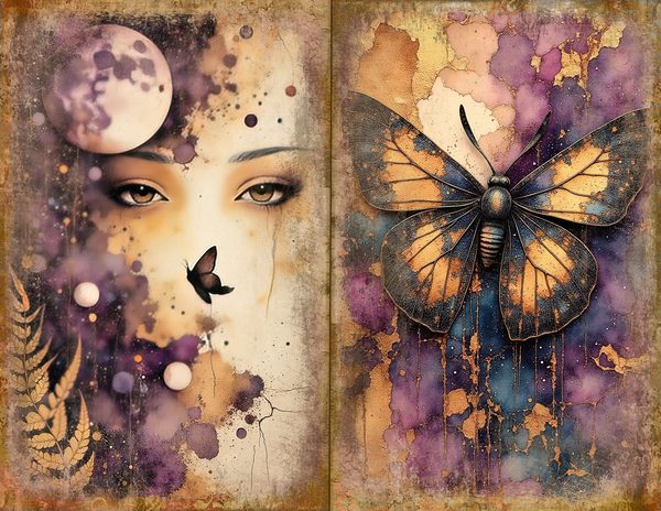 Cosmos Nebula Junk Journal Spreads: Celestial Scrapbook Paper (Digital Download) — image 10
