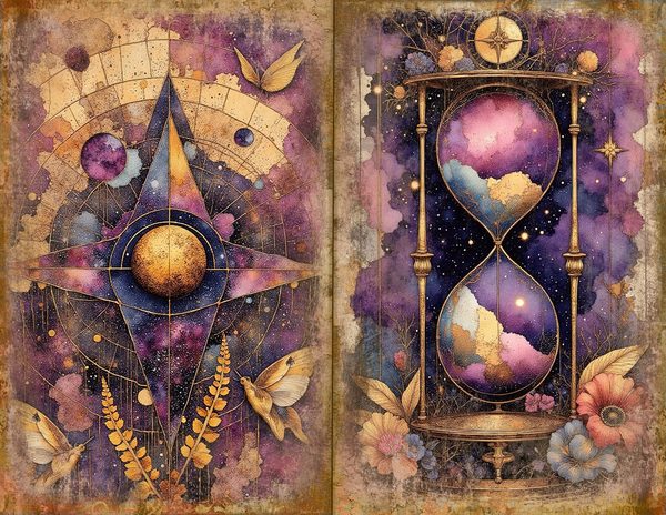 Cosmos Nebula Junk Journal Spreads: Celestial Scrapbook Paper (Digital Download) — image 12