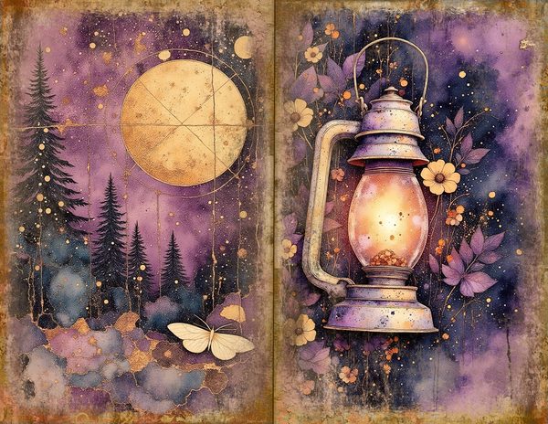 Cosmos Nebula Junk Journal Spreads: Celestial Scrapbook Paper (Digital Download) — image 13