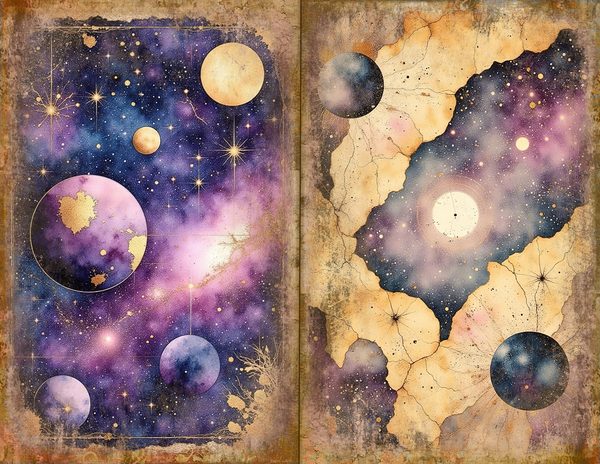 Cosmos Nebula Junk Journal Spreads: Celestial Scrapbook Paper (Digital Download) — image 16