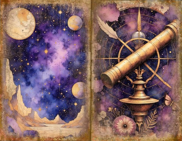 Cosmos Nebula Junk Journal Spreads: Celestial Scrapbook Paper (Digital Download) — image 18