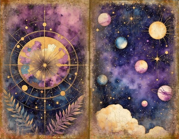 Cosmos Nebula Junk Journal Spreads: Celestial Scrapbook Paper (Digital Download) — image 23