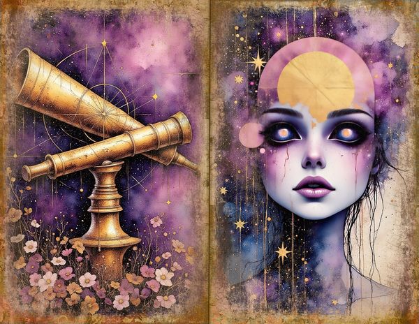 Cosmos Nebula Junk Journal Spreads: Celestial Scrapbook Paper (Digital Download) — image 24