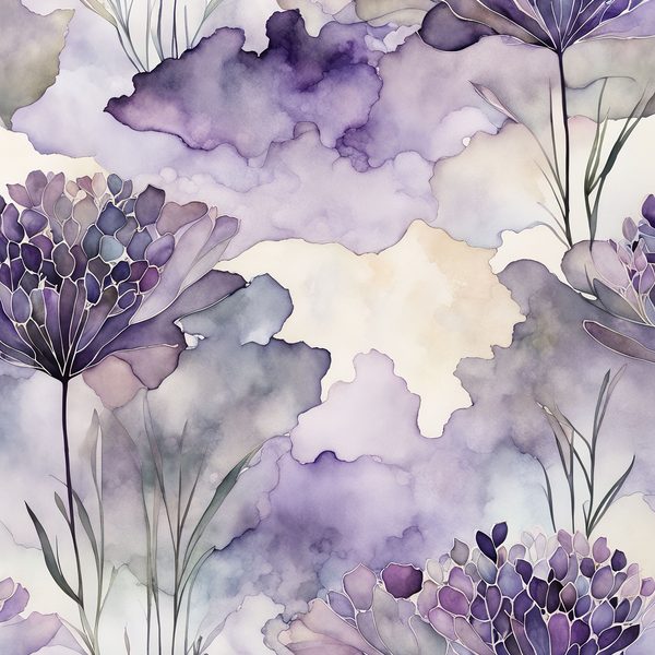 Lavender Watercolor Digital Paper: Abstract Floral Art (10 JPGs) — image 1