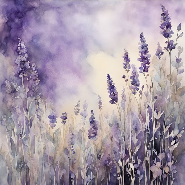 Lavender Watercolor Digital Paper: Abstract Floral Art (10 JPGs) — image 2