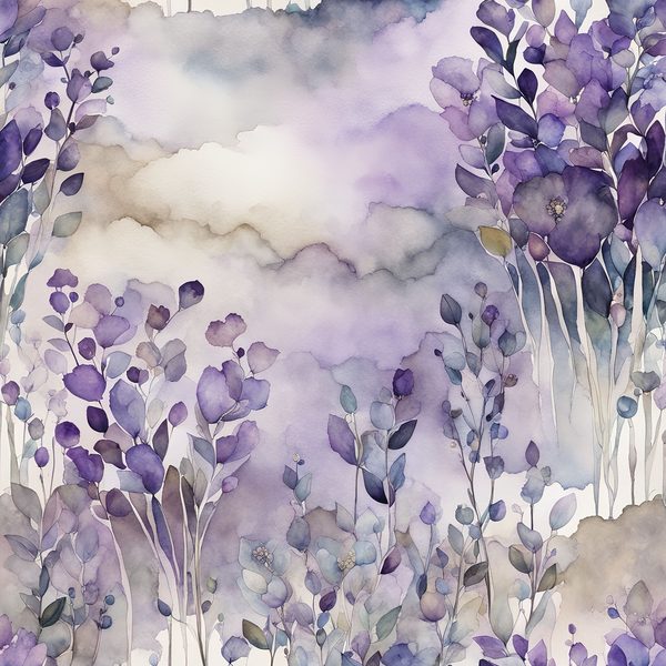Lavender Watercolor Digital Paper: Abstract Floral Art (10 JPGs) — image 6