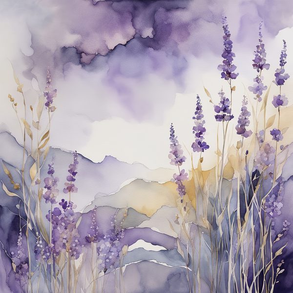 Lavender Watercolor Digital Paper: Abstract Floral Art (10 JPGs) — image 7