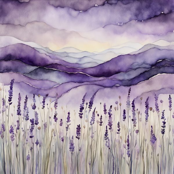 Lavender Watercolor Digital Paper: Abstract Floral Art (10 JPGs) — image 8