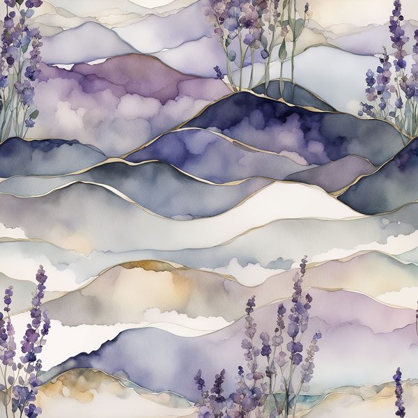 Lavender Watercolor Digital Paper: Abstract Floral Art (10 JPGs) — image 9